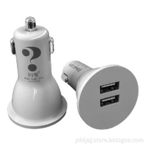 Mini Car Chargers/Adapters with Dual-output, FCC, CE, RoHS Marks